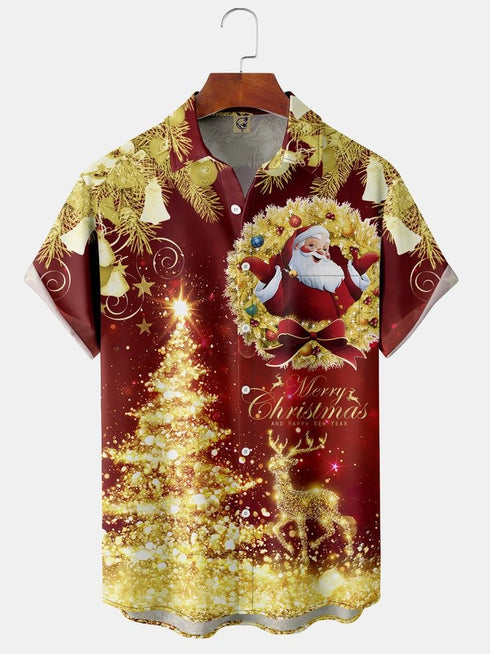 Men's Christmas Funny Graphic Short Sleeve Hawaiian Shirt
